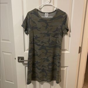 Blue Rain Camouflage Tee Shirt Dress